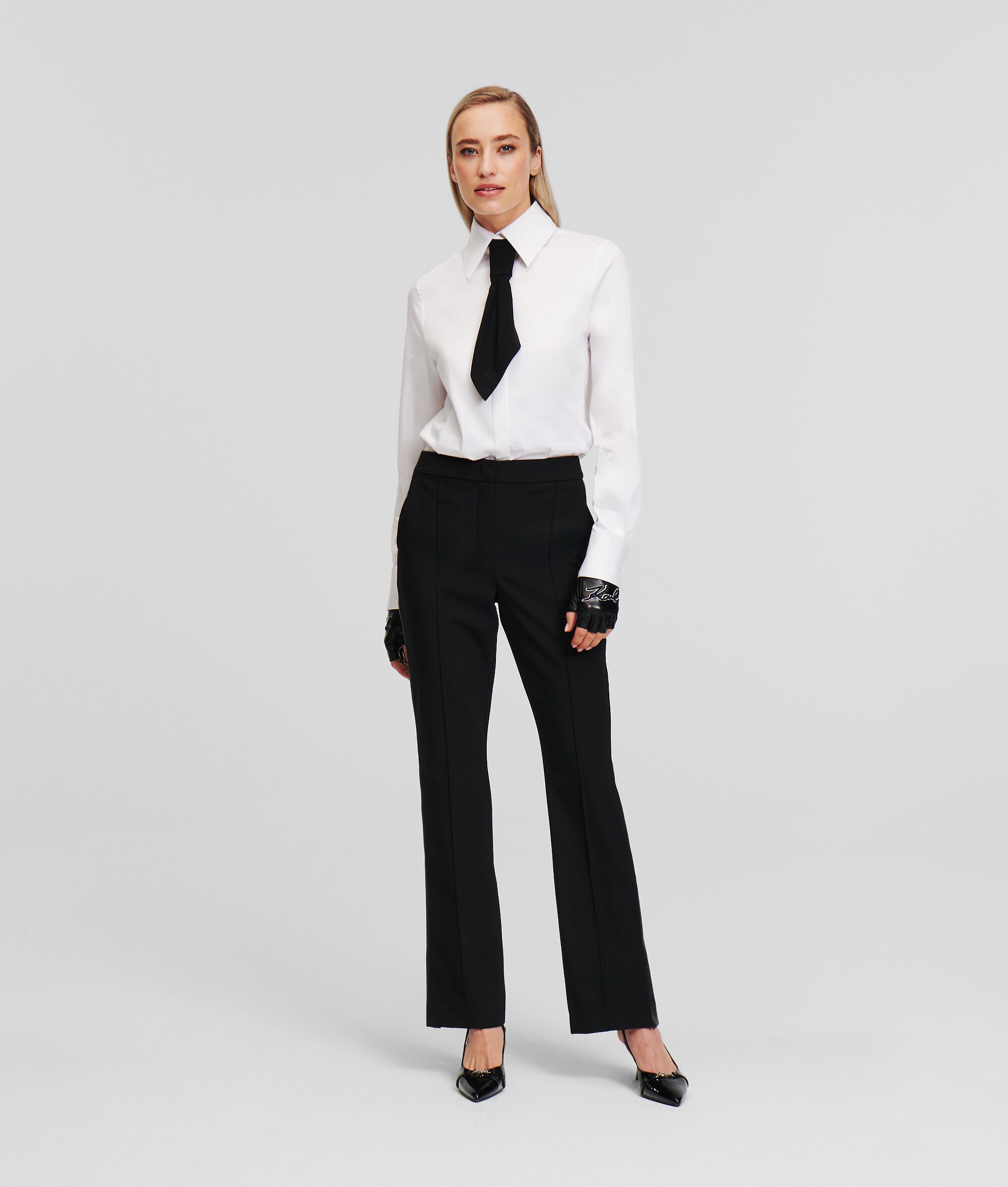 (image for) Sustainable FAUX-LEATHER PANELED TROUSERS